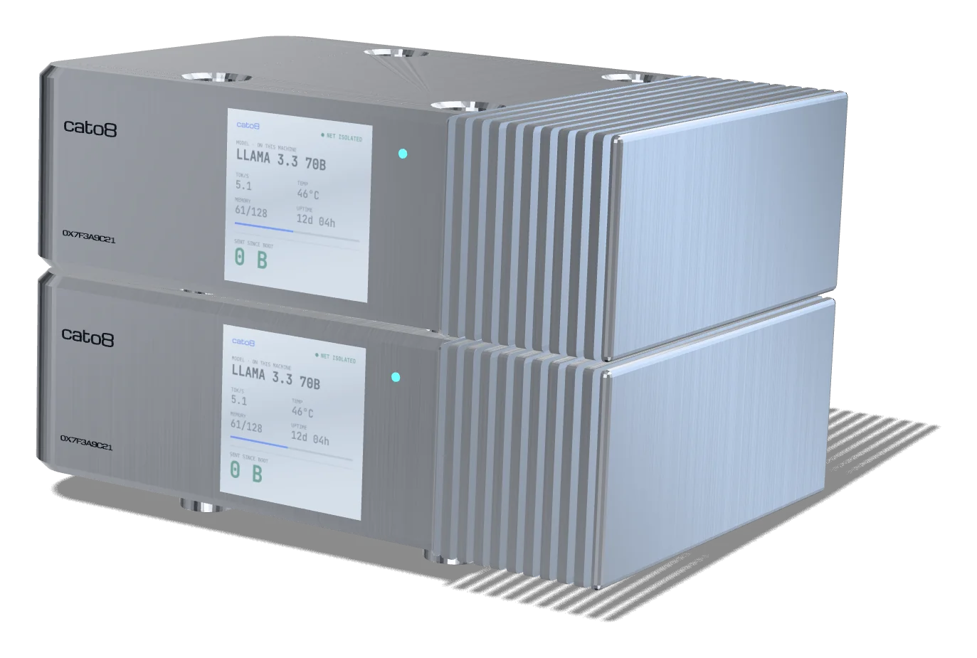 cato8 Curia package: 2 × NVIDIA GB10, satin finish, machined fin block